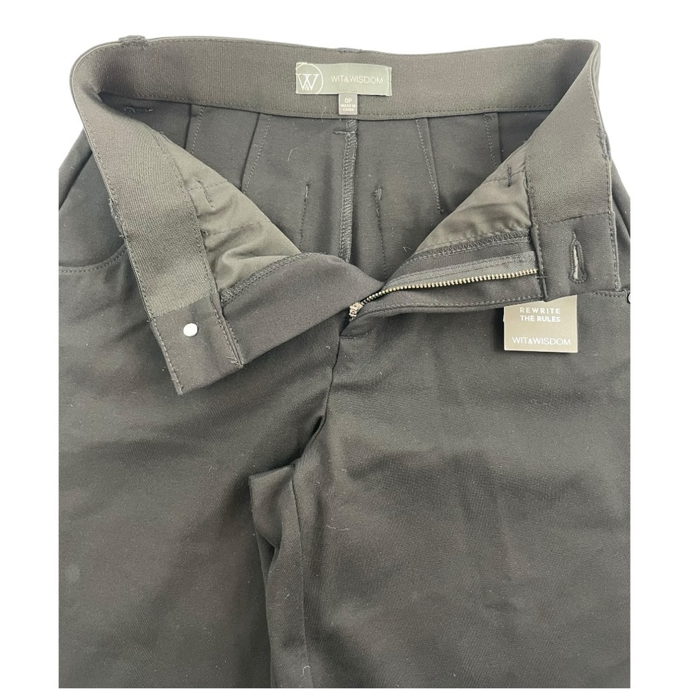 WIT & WISDOM Black Whitney Skyrise High Rise Wide Leg Pants Women’s Sz 0P NWT - Picture 4 of 6